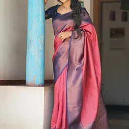 Mitera Woven Design Zari Banarasi Saree image 4