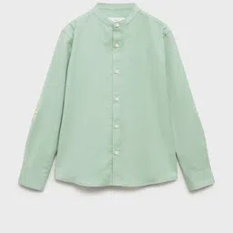 Mango Kids Boys Band Collar Opaque Casual Shirt-picture-26