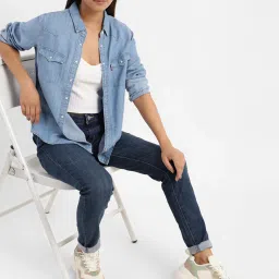 levi's Women's 711 Blue Skinny Fit Mid Rise Jeans image 1