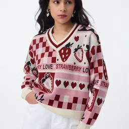 The Souled Store Women Printed Pullover image 5