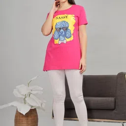 9shines Label Women Printed Cotton Lounge Tshirt-image-11