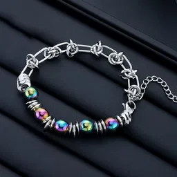 StyleCast x Revolte Men Handcrafted Silver-Plated Multistrand Bracelet image 4