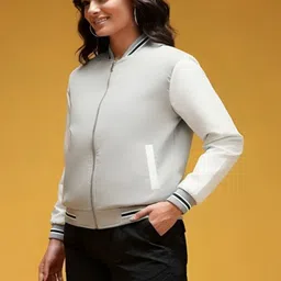 R.Code by The Roadster Life Co. Women Colourblocked Lightweight Bomber Jacket image 3