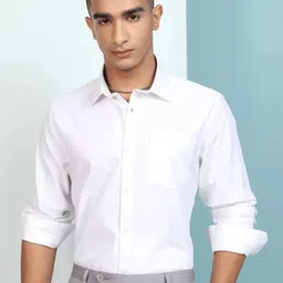 RKCOLLECTION Men Slim Fit Solid Spread Collar Cotton Formal Shirt-image-4