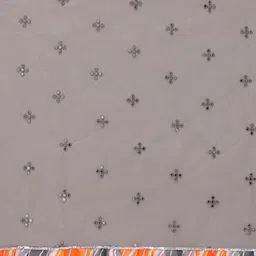 ROOP SUNDARI SAREES Floral EmbroideredMirror Work Net Saree image 4