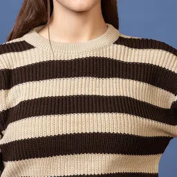 Mast & Harbour Women Striped Woollen Pullover image 4