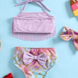 YK Infant Girls Printed Top & Briefs Swim Set image 3