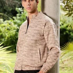 Campus Sutra Men Geometric Lightweight Bomber Jacket image 3