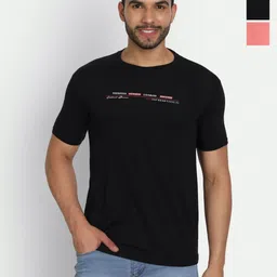 ZEFFIT Men Pack Of 3 Typography Printed Round Neck Cotton T-shirts-image-89