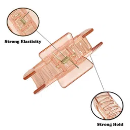 DailyObjects Women Set of 4 Chrome Finished Transparent Claw Clip image 4