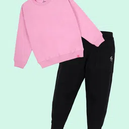 KiddoPanti Girls Round Neck Long Sleeves Tracksuits-image-90