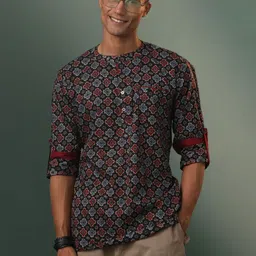 JBN Creation Men Geometric Printed Kurta-picture-25