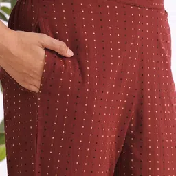 KAMI KUBI Women Ethnic Motifs Printed Regular Thread Work Kurta with Trousers image 2