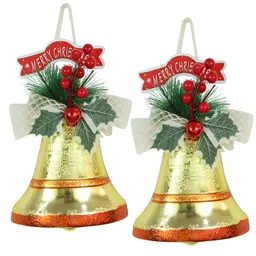 TIED RIBBONS Set Of 2 Christmas Tree Hanging Bells image 5