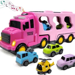 kidology 5-in-1 Friction-Powered Truck Toys Set with Music for Kids Ages 3+ Years-picture-33