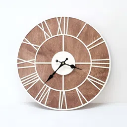 QEZNEF Brown Solid Traditional Wall Clock-picture-19