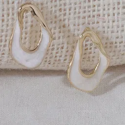 Niska Stainless Steel Gold Plated Contemporary Studs-picture-53