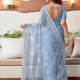 DIVASTRI Ethnic Motifs Embroidered Organza Saree image 2