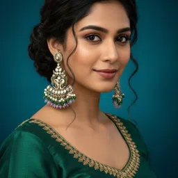 BFC - BUY FOR CHANGE Gold-Plated Kundan Studded And Beaded Teardrop Shaped Drop Earrings-picture-22