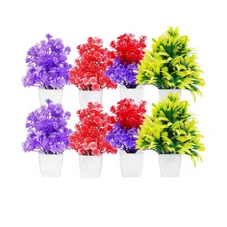 Dekorly Multi Plastic Artificial Flowers & Plants With Pot image 1