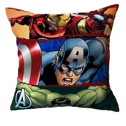 Marvel Green & Blue Printed Square-Shaped Pre-Filled Cushion With Cover image 2