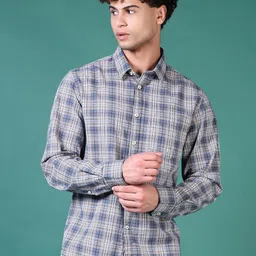 V-Mart Men Tartan Checks Opaque Checked Casual Shirt image 2