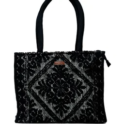 Maisha Floral Textured Structured Tote Bag-image-42