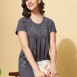 9shines Label Women Embroidered Maxi Nightdress-image-52