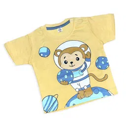 MOM & SON Boys Graphic Printed Round Neck T-shirt With Shorts image 2