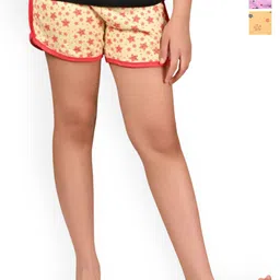 BAESD Girls Pack Of 3 Floral Printed High-Rise Hot Pants Shorts-picture-26