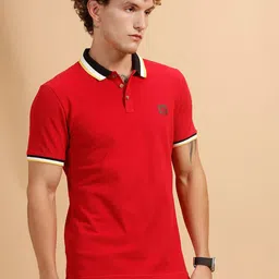 WROGN Men Solid Polo Collar Cotton Slim Fit T-shirt-picture-25