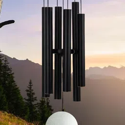 Ekhasa Black & White Aluminium Wind Chimes-picture-1