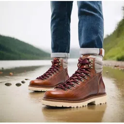 ITALIAN SHOES CO Men Suede Leather Lace-Up Boots image 5