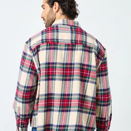 Styli Checked Spread Collar Cotton Boxy Shirt image 2