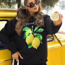 HERE&NOW Printed Hooded Neck Sweatshirt & Trousers Co-Ords image 4