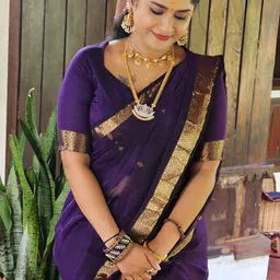 SWEETPEL Woven Design Zari Saree image 3