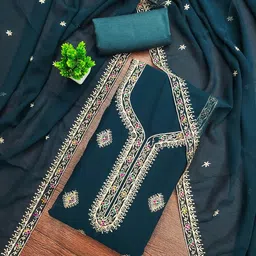 KALINI Embroidered zari Unstitched Dress Material-picture-23