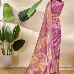 Aamish fashion Tie and Dye Zari Silk Blend Handloom Mysore Silk Saree image 2