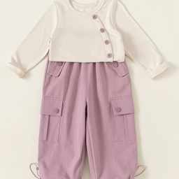 LULU & SKY Girls Round Neck Top With Cargo Pants-picture-42