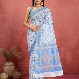 SHANVIKA Ethnic Motifs Print Pure Cotton Saree-picture-19