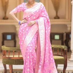 Moda Rapido Woven Design Zari Art Silk Handloom Banarasi Saree image 5