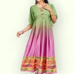 PAMPER YOURSELF Women Printed Fit & Flare Maxi Dress-picture-41