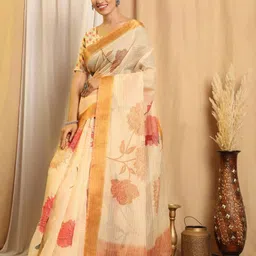 SHIVAM FABRICS Floral Printed Saree image 5