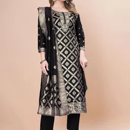 LEAFFEB Art Silk Unstitched Dress Material-picture-35