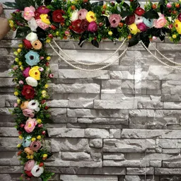 Nutts Green & Yellow Heavy-Look Peony-Flower Bandhanwar Festive Decor image 4