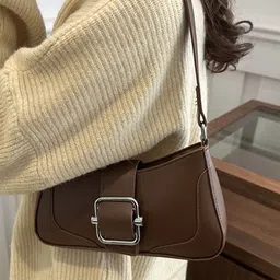 LULU & SKY PU Baguette Buckle Detail Shoulder Bag-picture-39