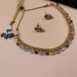 JYONA Gold-Plated Stone Studded Jewellery Set-picture-11