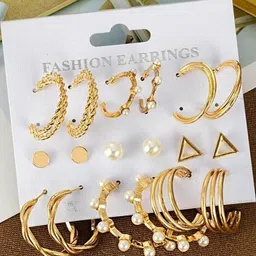 DressBerry Gold-Plated Alloy Pearls Earrings-image-58