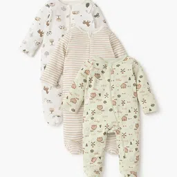 Juniors by Babyshop Kids Pack of 3 Printed Round Neck Sleepsuit-picture-42