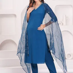 Nayo Women Regular Gotta Patti Kurta with Trousers & With Dupatta image 3